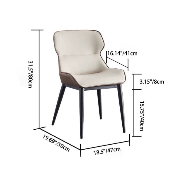 Contemporary Luxury Microfiber Leather Upholstered Dining Chair Backrest For Dining Room - Image 5