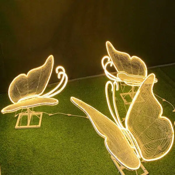 Modern Art Deco Waterproof Fiberglass Butterfly LED Landscape Lighting Outdoor Light For Garden - Image 2
