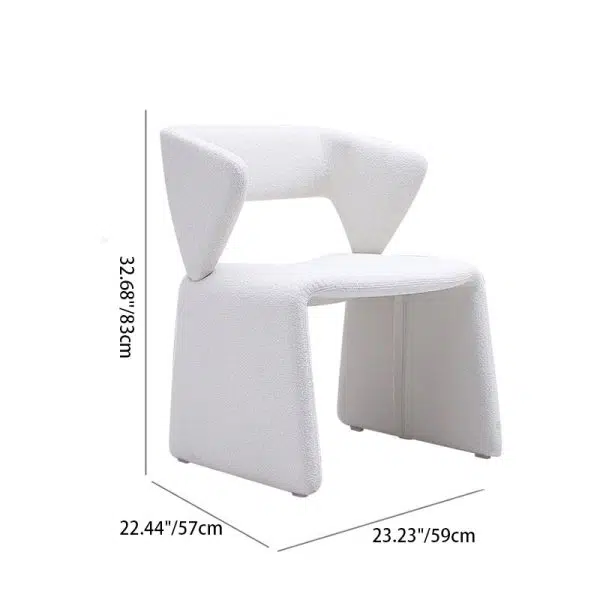 Contemporary Creative Triangle Rectangle Velvet Wood Dining Chair Backrest Armless For Dining Room - Image 4