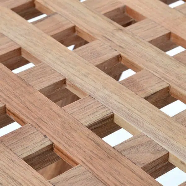 Traditional Rustic Square Wood Chair Backless Armless For Living Room - Image 8