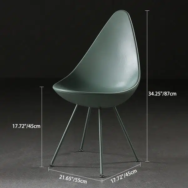 Contemporary Creative Water Drop Shape Plastic Dining Chair Backrest For Dining Room - Image 5