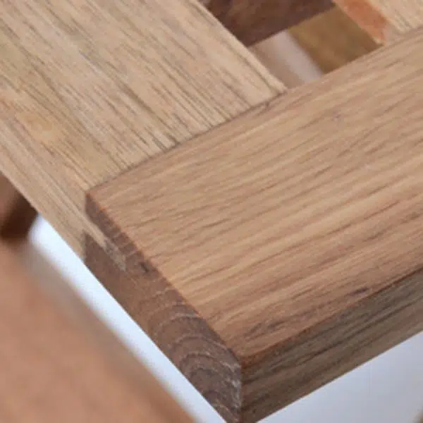 Traditional Rustic Square Wood Chair Backless Armless For Living Room - Image 9