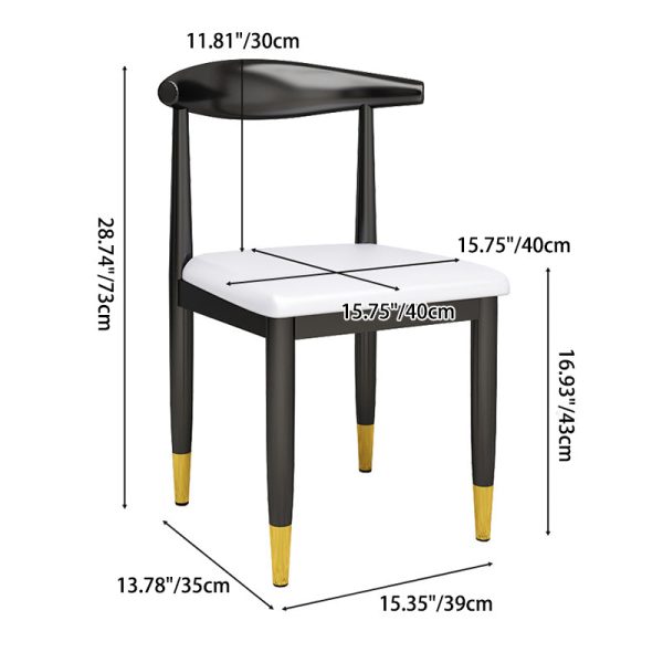 Contemporary Luxury Square PU Leather Dining Chair Backrest For Dining Room - Image 5