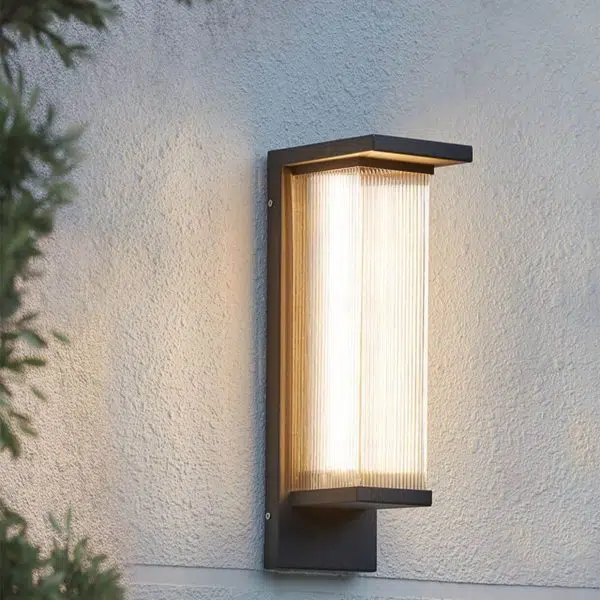 Industrial Waterproof Rectangular PC Striped Shade LED Outdoor Wall Sconce Lamp - Image 15