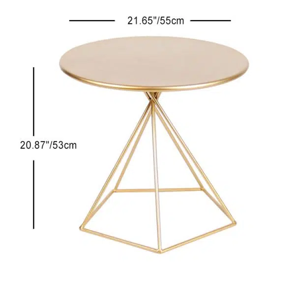 Contemporary Luxury Metal Geometric Pentagram Base End Table For Living Room - Image 4