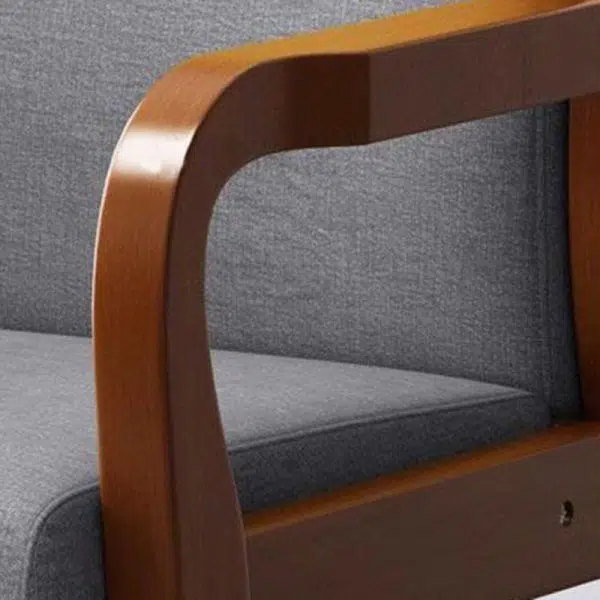 Modern Luxury Rectangular Wood Fabric Leather Chair Backrest Armrest For Living Room - Image 8