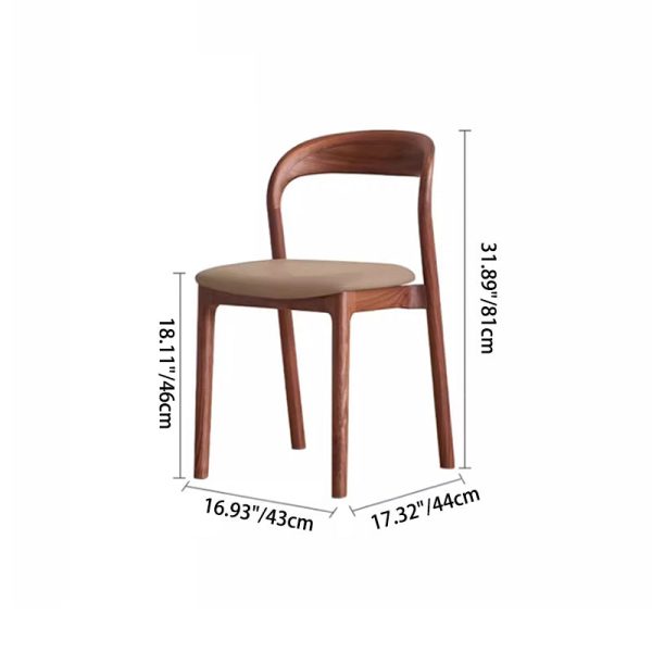 Contemporary Scandinavian Curved Back Ash Wood Sponge Dining Chair Backrest For Dining Room - Image 3