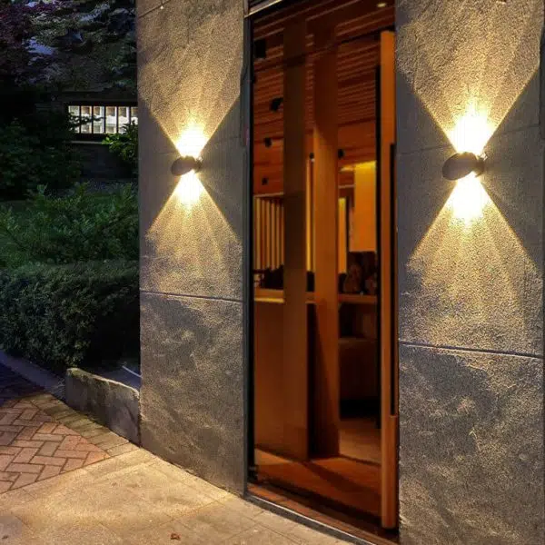 Modern Round Tempered Glass Waterproof Solar LED Outdoor Garden Wall Sconce Lamp - Image 18