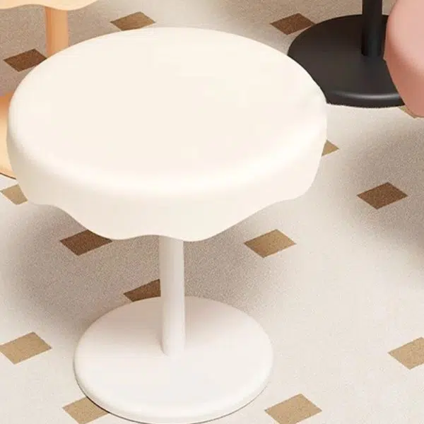 Contemporary Creative Round Ice Cream Shape PP Plastic Carbon Steel End Table For Living Room - Image 13