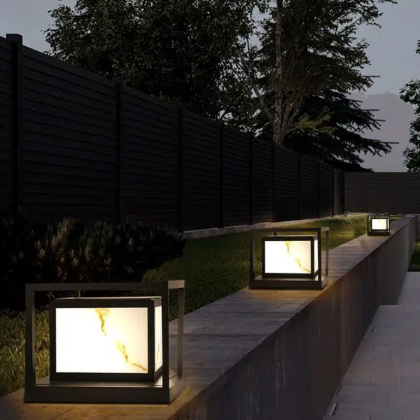 Modern Solar Square Chinese Outdoor Column Head Light LED Lawn Landscape Light - Image 3