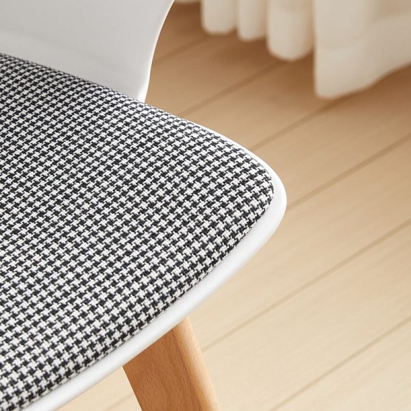 Contemporary Nordic Curved Plastic Wood Legs Dining Chair Backrest Armrest For Dining Room - Image 7