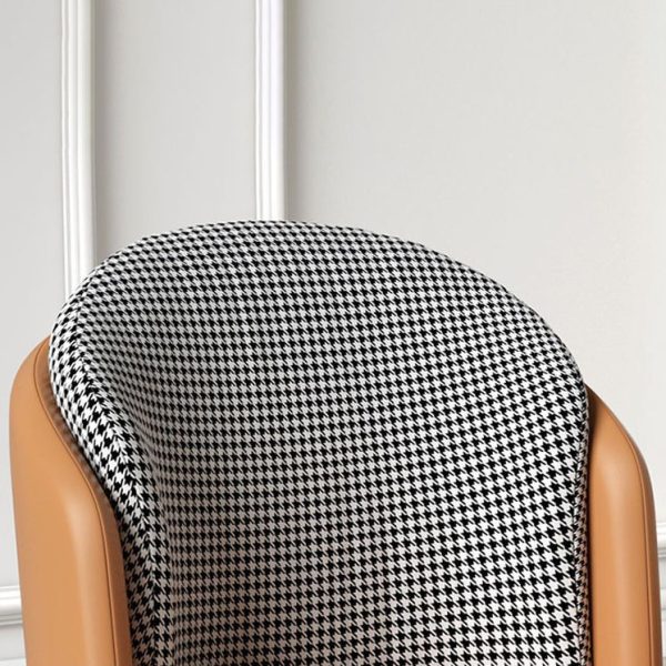 Contemporary Nordic Leather Fabric Iron Sponge Square Wraparound Dining Chair Backrest For Living Room - Image 9