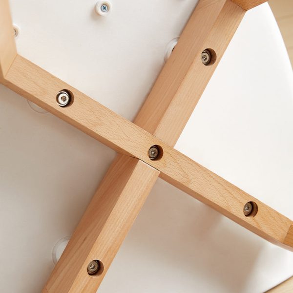 Contemporary Nordic Curved Plastic Wood Legs Dining Chair Backrest Armrest For Dining Room - Image 8