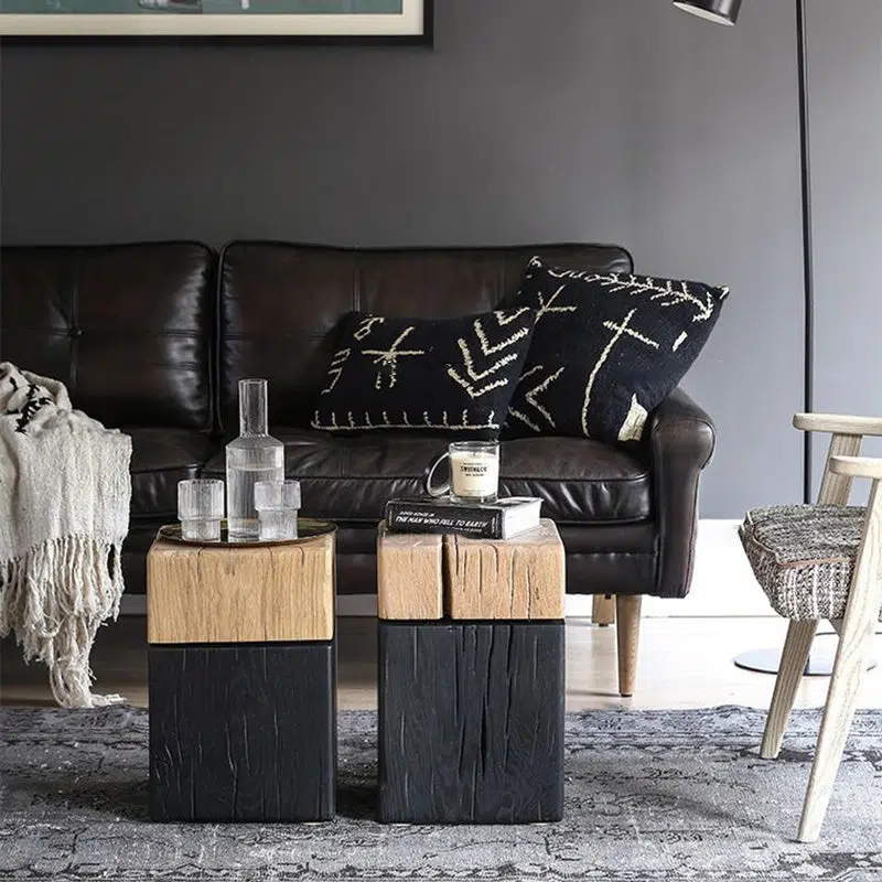 19-335b2631-176d-4ca3-a93a-03350ee89a10.jpg Contemporary Japanese Cuboid Crack Design Solid Wood End Table For Living Room - Image 1