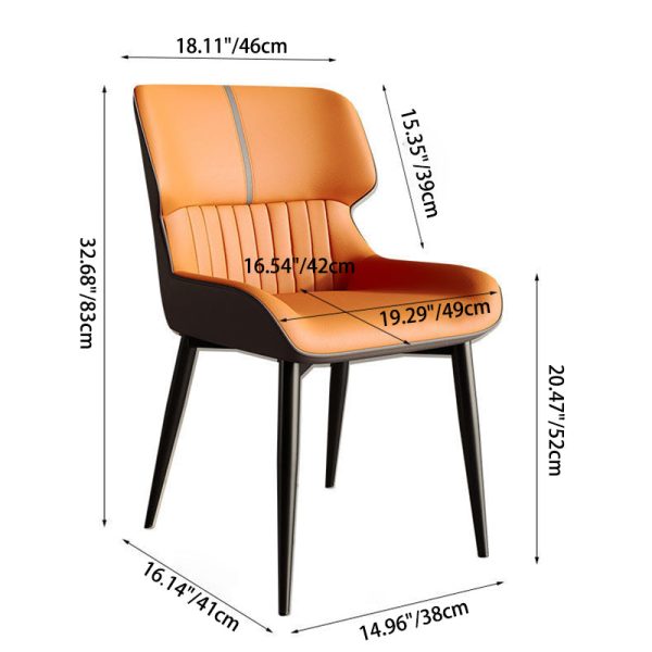 Contemporary Luxury Square PU Leather Upholstered Dining Chair Backrest For Dining Room - Image 3