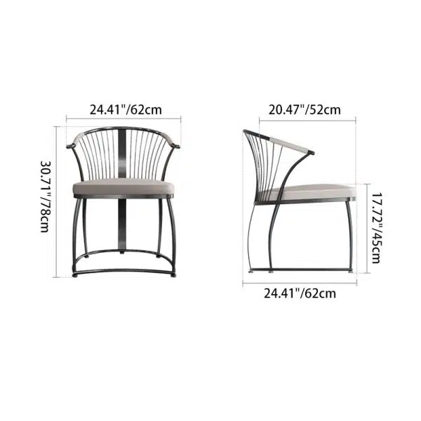 Contemporary Luxury Curved Stainless Steel Leather Chair Backrest Armless For Living Room - Image 4
