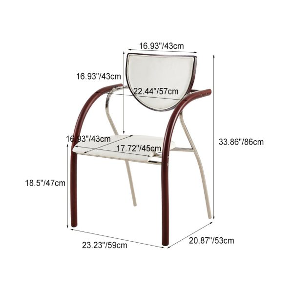 Contemporary Nordic Microfiber Leather Wood Stainless Steel Sponge Semicircular Curved Dining Chair Backrest Armrest For Dining Room - Image 5