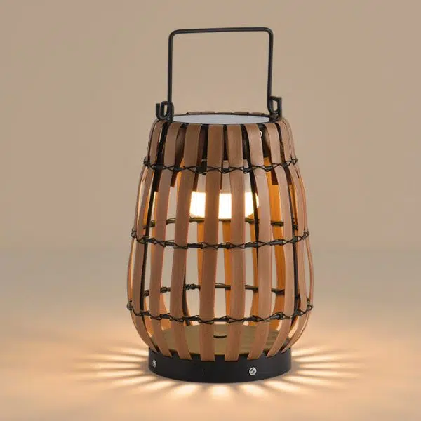 Contemporary Creative Waterproof Solar Cylinder Woven Rattan Iron LED Landscape Lighting Outdoor Light For Garden - Image 10
