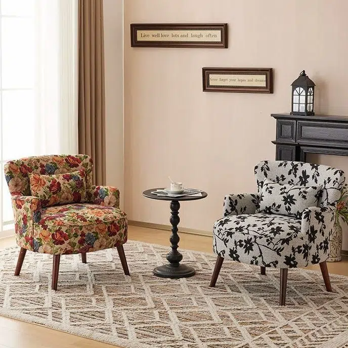 19-a81c57f1-e0c6-44dc-a45c-15336674cdd7.jpg Traditional Vintage Rectangular Back High Elasticity Sponge Cotton Linen Solid Wood Accent Chair Backrest Armrest For Living Room - Image 1