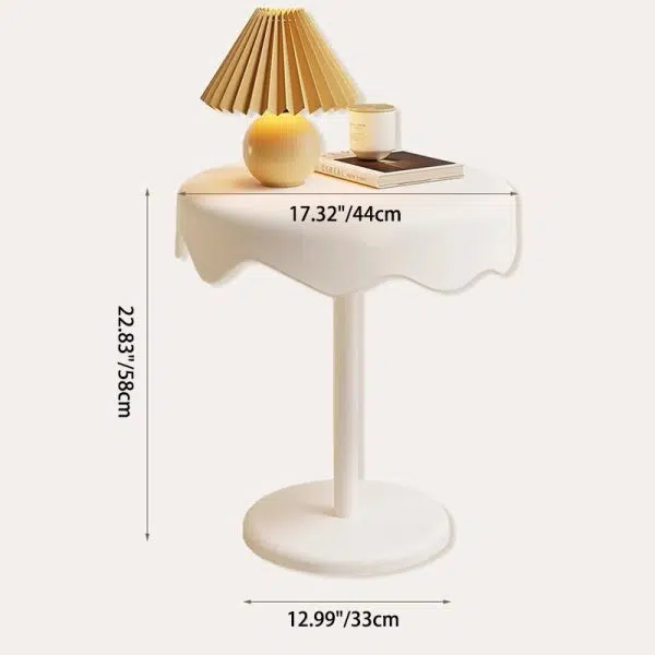 Contemporary Creative Round Ice Cream Shape PP Plastic Carbon Steel End Table For Living Room - Image 14
