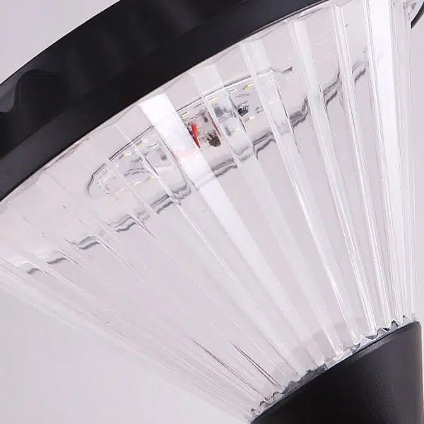 Modern Black Solar Die-Cast Aluminum Glass Outdoor Patio Waterproof Column Head Light - Image 14