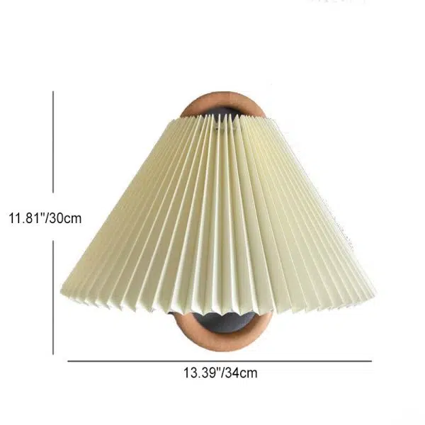 Modern Original Solid Wood Pleated Semi-Circle 1-Light Wall Sconce Lamp - Image 4