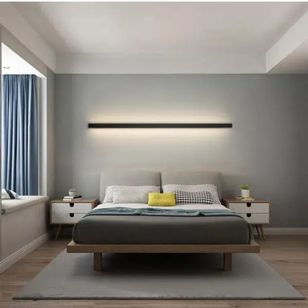 Long Strip Dimmable LED RGB Black Minimalist Outdoor Light Post Lights - Image 11