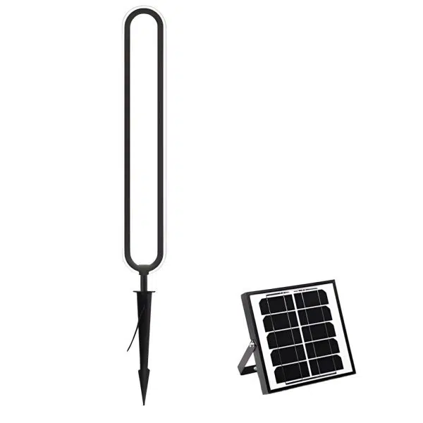 Sleek Black Oval Ring LED Solar Lights Modern Outdoor Minimalist Design - Image 13