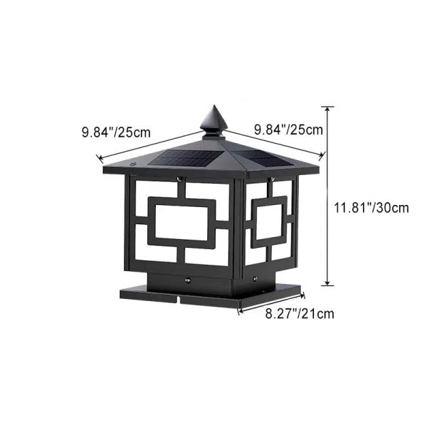 Traditional Chinese Solar Waterproof ABS Acrylic Square Lantern LED Landscape Lighting Outdoor Light For Outdoor Patio - Image 8