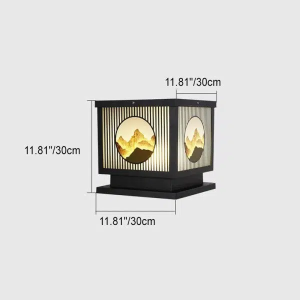 Solar Chinese Landscape Square Post Head Outdoor Waterproof LED Garden Landscape Light - Image 6