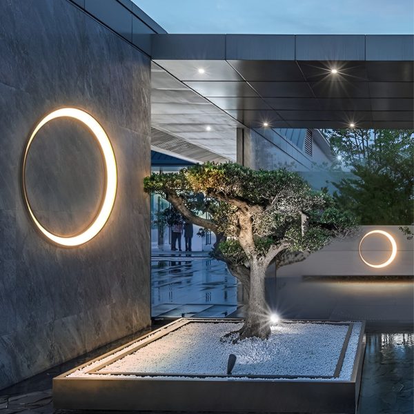 Circular Moon Led Waterproof Ip65 Modern Outdoor Wall Lights Wall Lamp - Image 3