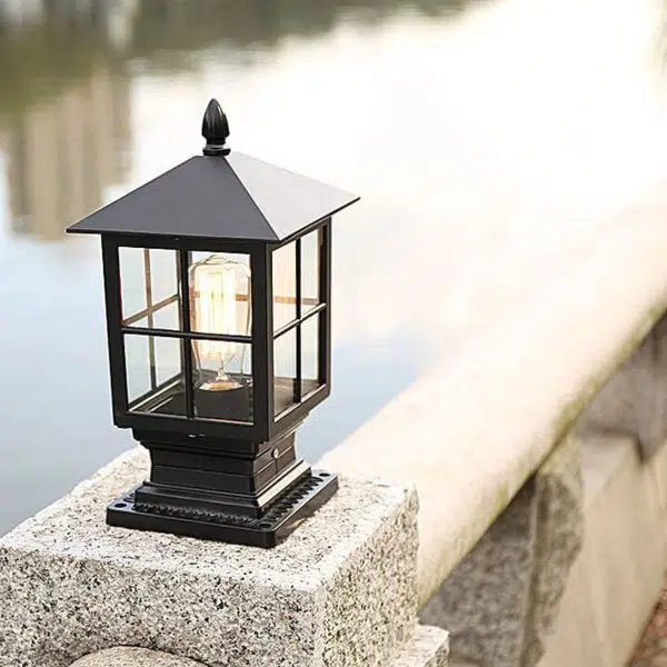 European Outdoor Column Lantern Waterproof  Rustproof 1-Light Patio Light - Image 12