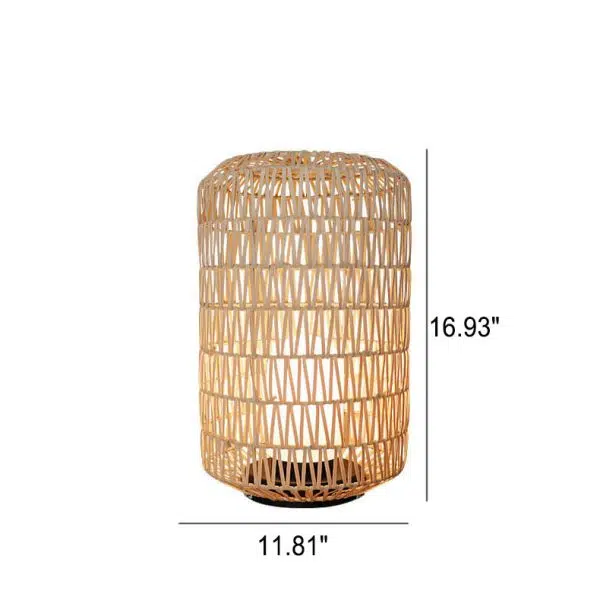 Japanese Simple Rattan Column Waterproof 1-Light Outdoor Lawn Floor Lamp - Image 7
