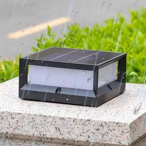 Square Waterproof Black Modern Solar Lights Outdoor Fence Post Lights - Image 7