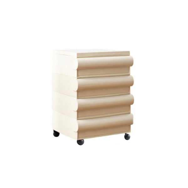 Contemporary Scandinavian Rectangular Cubic Rounded Handle ABS Nightstand 2/3/4 Drawer Movable For Bedroom - Image 30