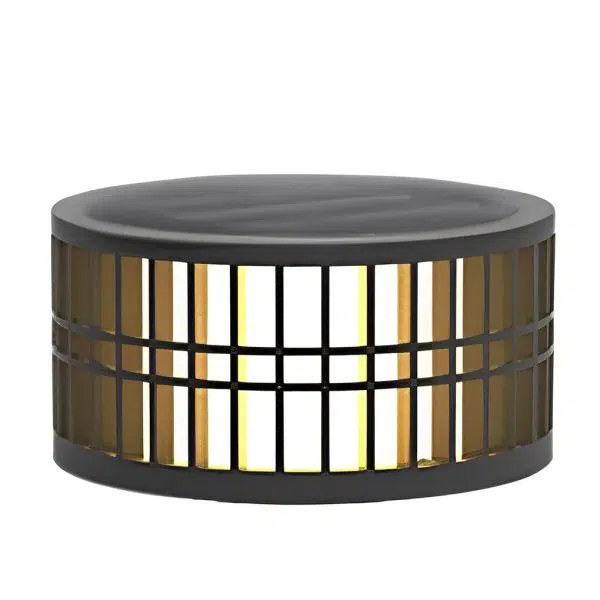 Round Creative Waterproof LED Black Modern Solar Fence Post Lights - Image 12