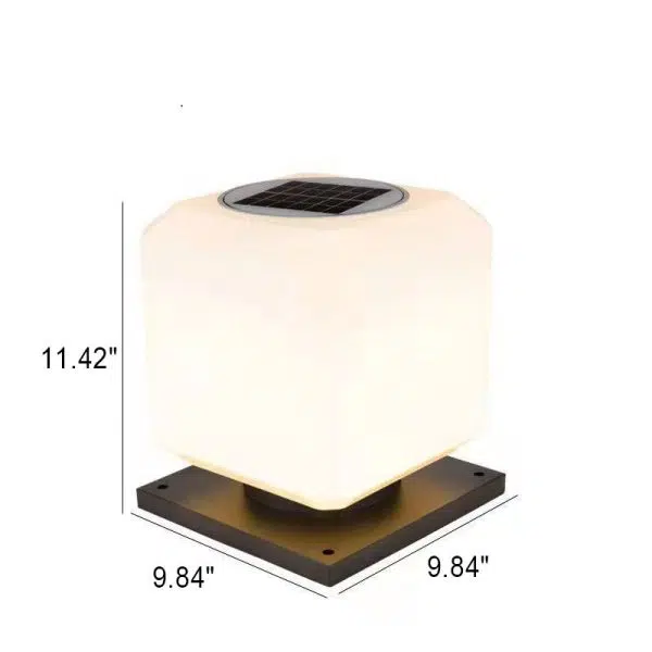 Modern Simple Solar Square Post Head Light LED Outdoor Waterproof Garden Landscape Light - Image 4