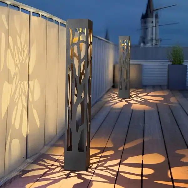 Solar-Powered Modern Outdoor Lawn Lamp with Creative Hollow-Out Branch Pattern - Image 2