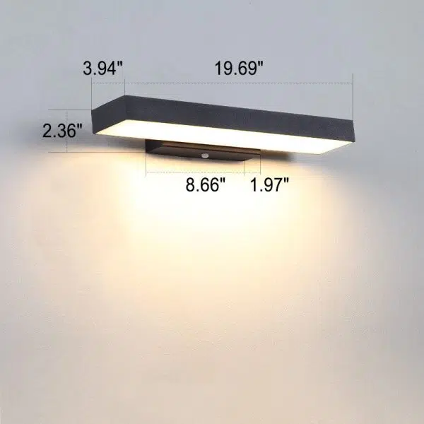 Modern Minimalist Rectangular Flat LED Sensor Outdoor Waterproof Wall Sconce Lamp - Image 9