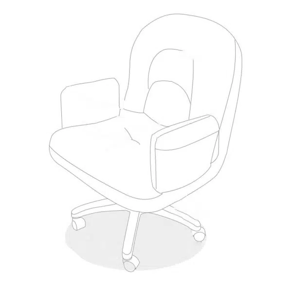 Contemporary Scandinavian Curved Square Cotton Linen Nylon Desk Chair Backrest Arm For Home Office - Image 15