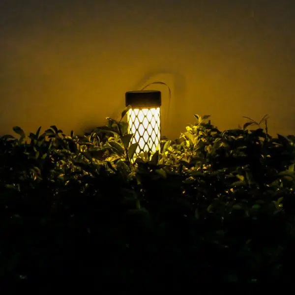 Outdoor Solar Waterproof ABS Weaving Cylindrical Cage LED Lawn Insert Landscape Light - Image 5
