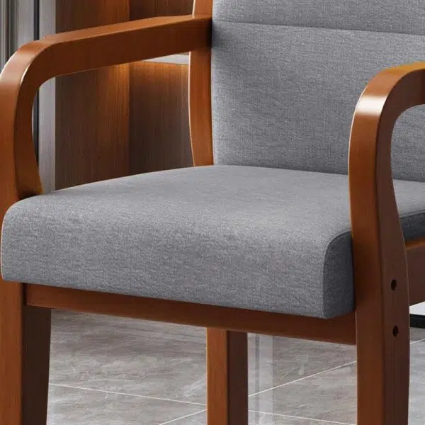 Modern Luxury Rectangular Wood Fabric Leather Chair Backrest Armrest For Living Room - Image 10