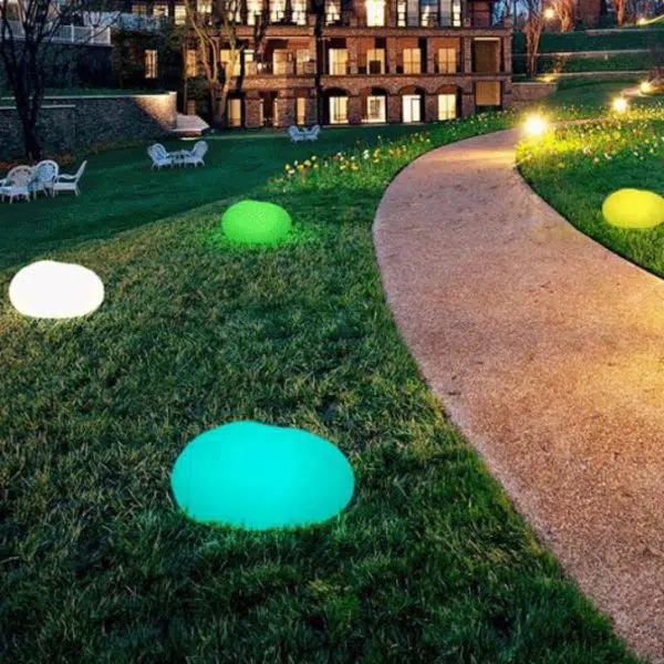 Modern Pebble PE Luminous Waterproof Outdoor Lawn Landscape Light - Image 9