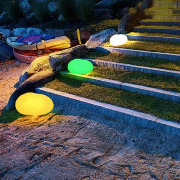Modern Pebble PE Luminous Waterproof Outdoor Lawn Landscape Light - Image 11