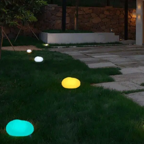 Modern Pebble PE Luminous Waterproof Outdoor Lawn Landscape Light - Image 2