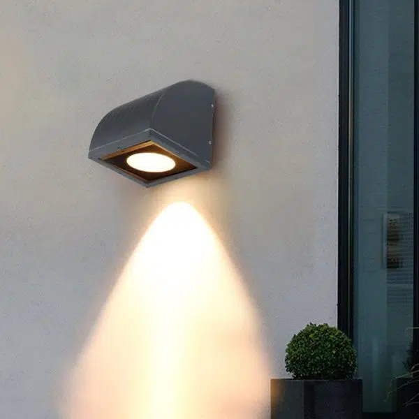 Modern Pure Grey Aluminum Glass Waterproof LED Outdoor Corridor Patio Garden Wall Light - Image 2