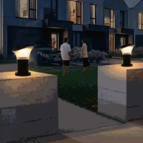 Solar Outdoor Slant Column Post Head ABS LED Patio Landscape Light - Image 4