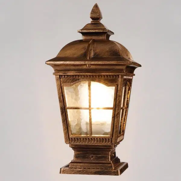 Industrial Aluminum Pagoda Water-grain Glass 1-Light Outdoor Lawn Landscape Light - Image 3