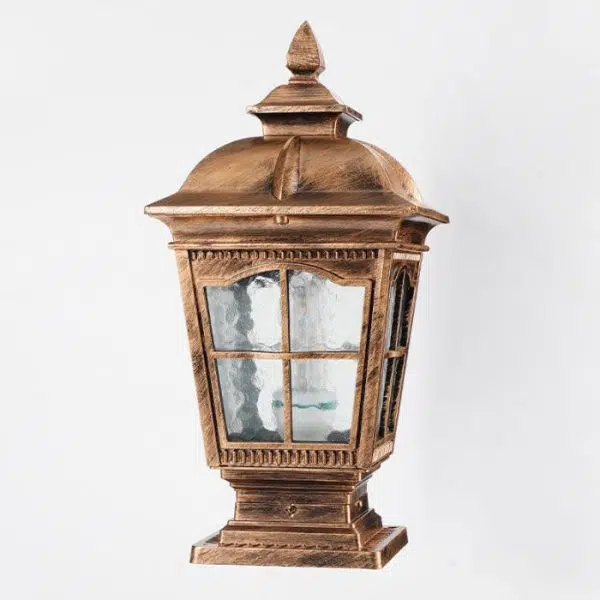 Industrial Aluminum Pagoda Water-grain Glass 1-Light Outdoor Lawn Landscape Light - Image 10