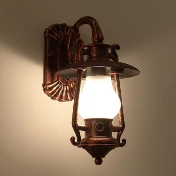 Industrial Retro Aluminum Kerosene Lamp 1-Light Outdoor Waterproof Wall Sconce Lamp - Image 9